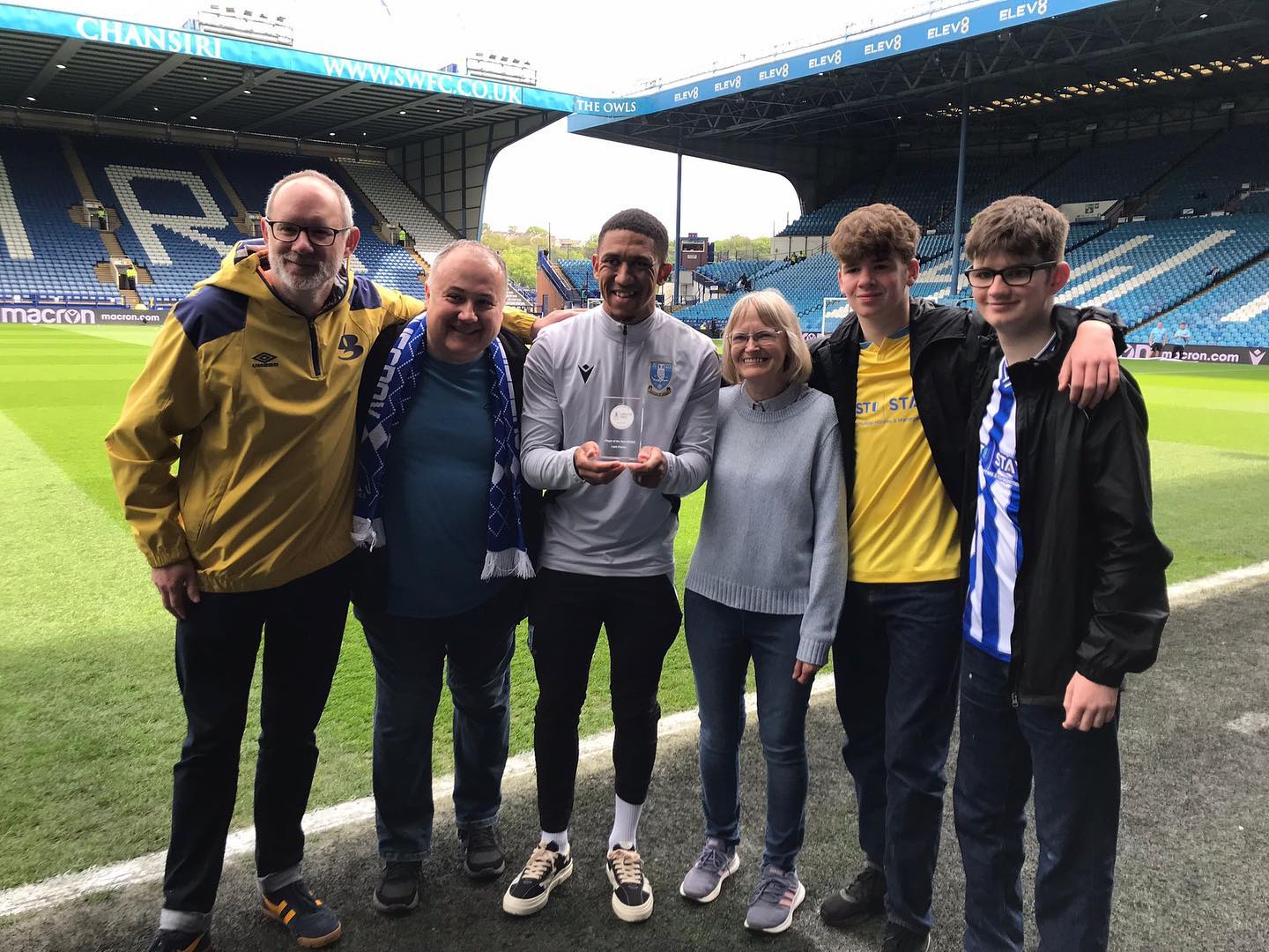 Liam receives our award prior to kick off